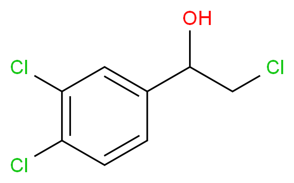 2-chloro-1-(3,4-dichlorophenyl)ethan-1-ol_分子结构_CAS_53065-95-5