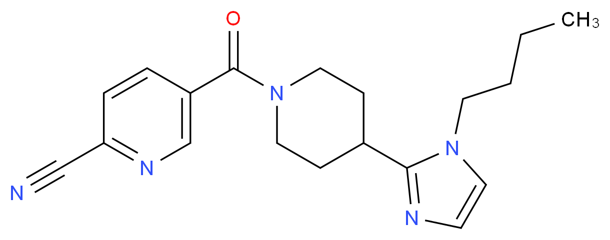 5-{[4-(1-butyl-1H-imidazol-2-yl)piperidin-1-yl]carbonyl}pyridine-2-carbonitrile_分子结构_CAS_)