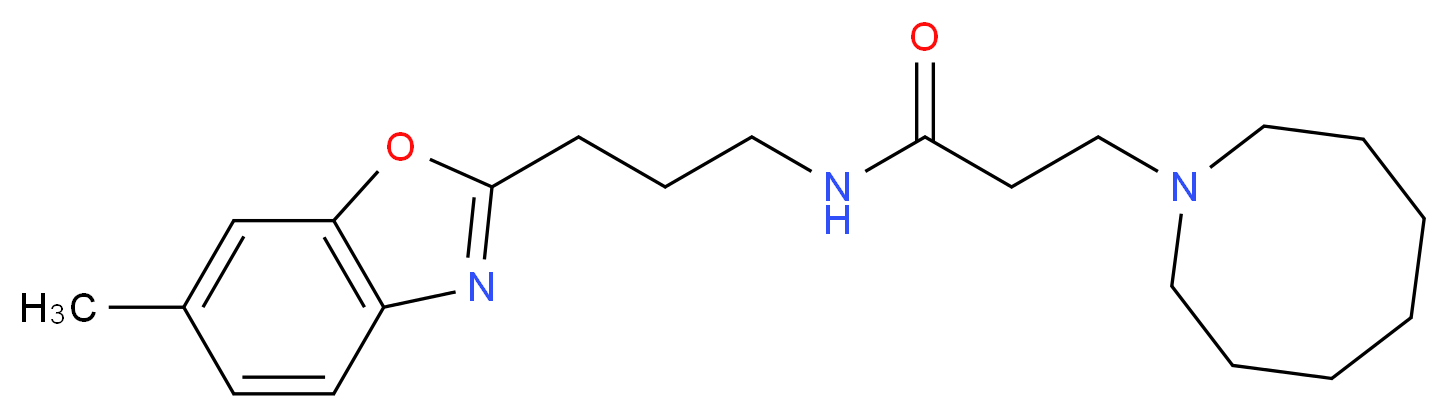 3-azocan-1-yl-N-[3-(6-methyl-1,3-benzoxazol-2-yl)propyl]propanamide_分子结构_CAS_)
