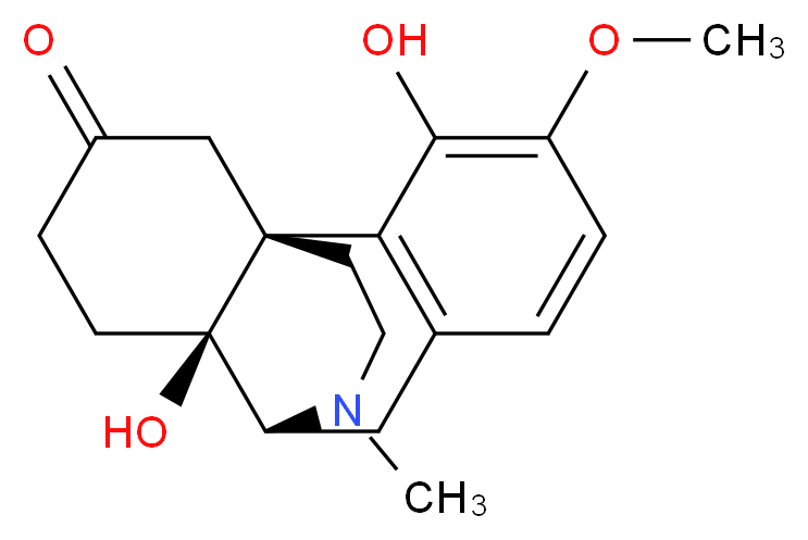 (1R,9R,10S)-3,10-dihydroxy-4-methoxy-17-methyl-17-azatetracyclo[7.5.3.0<sup>1</sup>,<sup>1</sup><sup>0</sup>.0<sup>2</sup>,<sup>7</sup>]heptadeca-2(7),3,5-trien-13-one_分子结构_CAS_6199-38-8