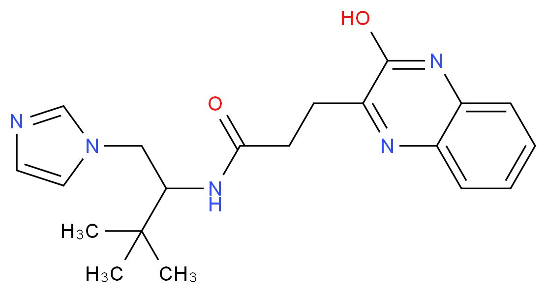 3-(3-hydroxyquinoxalin-2-yl)-N-[1-(1H-imidazol-1-ylmethyl)-2,2-dimethylpropyl]propanamide_分子结构_CAS_)