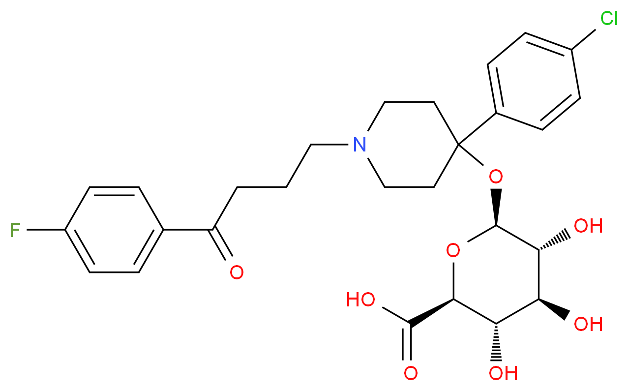 (2S,3S,4S,5R,6S)-6-{[4-(4-chlorophenyl)-1-[4-(4-fluorophenyl)-4-oxobutyl]piperidin-4-yl]oxy}-3,4,5-trihydroxyoxane-2-carboxylic acid_分子结构_CAS_100442-88-4