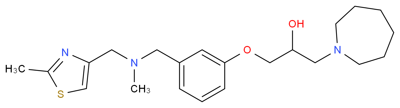 1-(1-azepanyl)-3-[3-({methyl[(2-methyl-1,3-thiazol-4-yl)methyl]amino}methyl)phenoxy]-2-propanol_分子结构_CAS_)