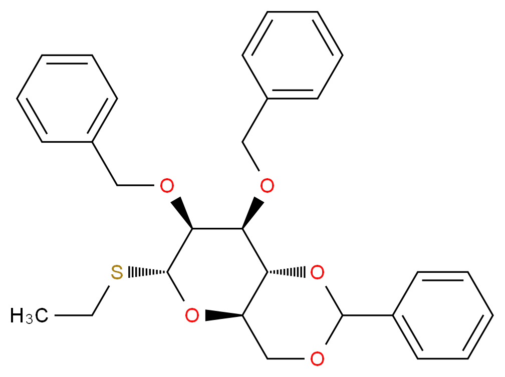 (4aR,6R,7S,8S,8aR)-7,8-bis(benzyloxy)-6-(ethylsulfanyl)-2-phenyl-hexahydro-2H-pyrano[3,2-d][1,3]dioxine_分子结构_CAS_218937-71-4