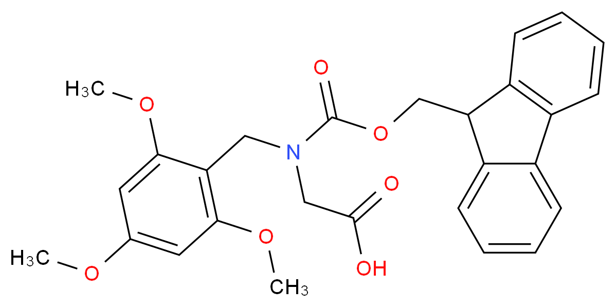 2-{[(9H-fluoren-9-ylmethoxy)carbonyl][(2,4,6-trimethoxyphenyl)methyl]amino}acetic acid_分子结构_CAS_166881-43-2