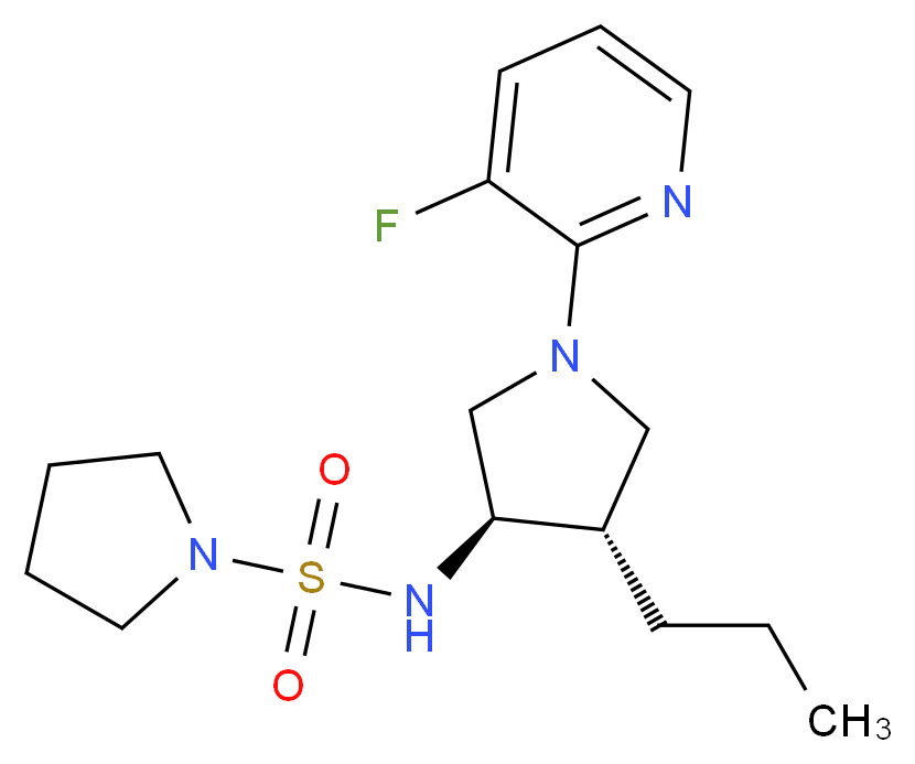 N-[(3R*,4S*)-1-(3-fluoro-2-pyridinyl)-4-propyl-3-pyrrolidinyl]-1-pyrrolidinesulfonamide_分子结构_CAS_)