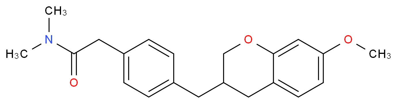 2-{4-[(7-methoxy-3,4-dihydro-2H-chromen-3-yl)methyl]phenyl}-N,N-dimethylacetamide_分子结构_CAS_)