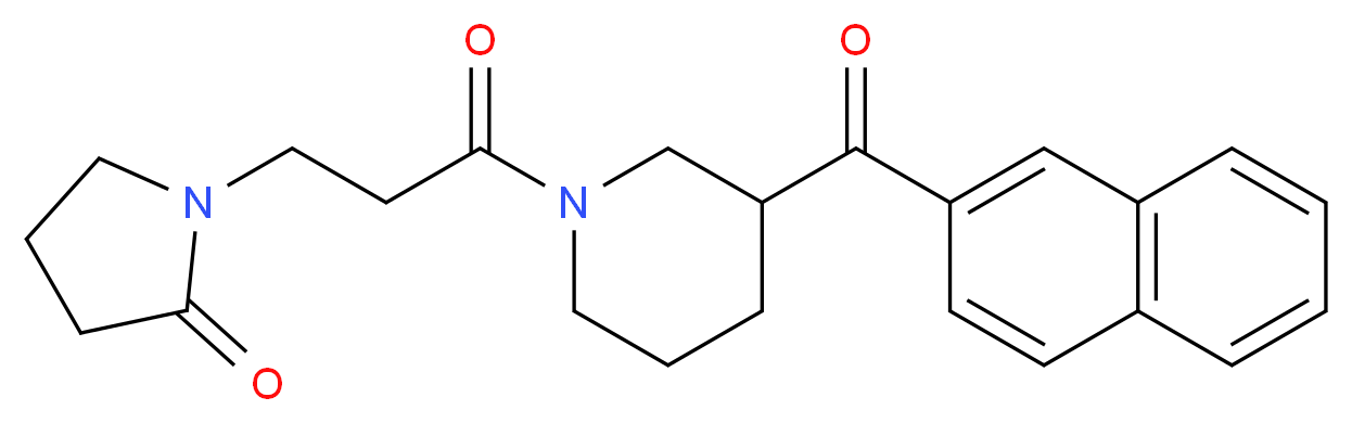 1-{3-[3-(2-naphthoyl)-1-piperidinyl]-3-oxopropyl}-2-pyrrolidinone_分子结构_CAS_)