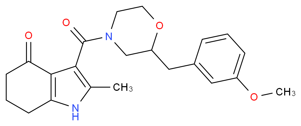 3-{[2-(3-methoxybenzyl)-4-morpholinyl]carbonyl}-2-methyl-1,5,6,7-tetrahydro-4H-indol-4-one_分子结构_CAS_)