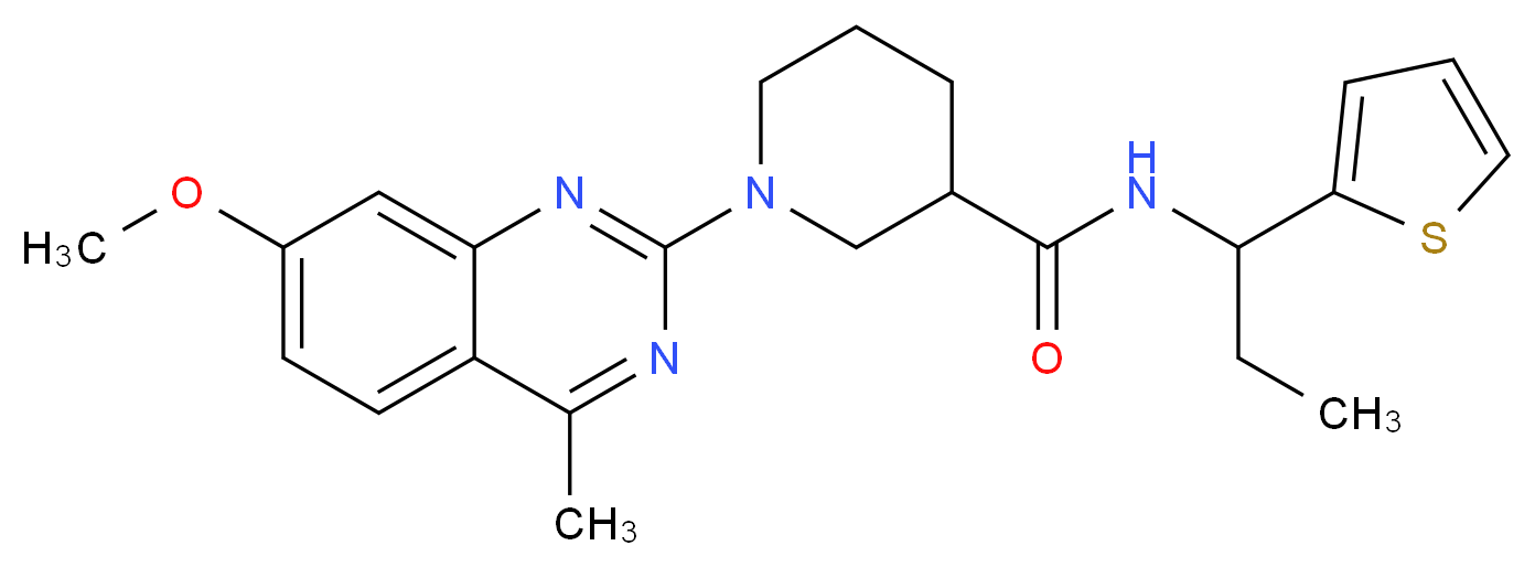 1-(7-methoxy-4-methyl-2-quinazolinyl)-N-[1-(2-thienyl)propyl]-3-piperidinecarboxamide_分子结构_CAS_)
