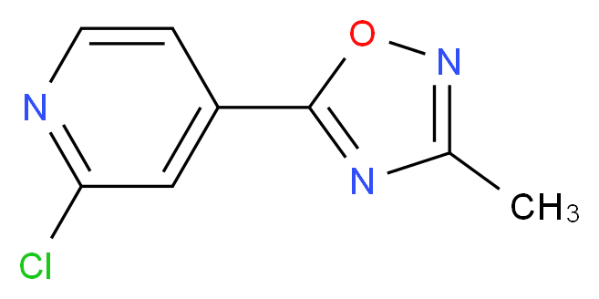 2-chloro-4-(3-methyl-1,2,4-oxadiazol-5-yl)pyridine_分子结构_CAS_)