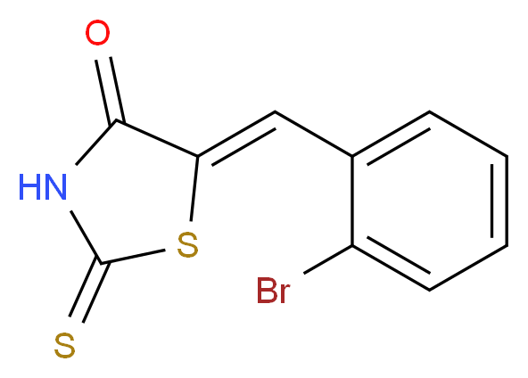 (5Z)-5-[(2-bromophenyl)methylidene]-2-sulfanylidene-1,3-thiazolidin-4-one_分子结构_CAS_5503-75-3