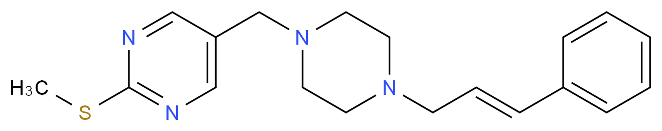 2-(methylthio)-5-({4-[(2E)-3-phenylprop-2-en-1-yl]piperazin-1-yl}methyl)pyrimidine_分子结构_CAS_)