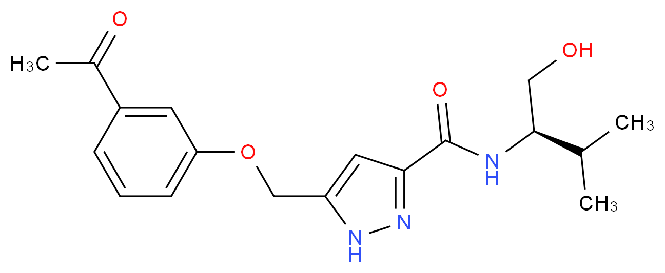 5-[(3-acetylphenoxy)methyl]-N-[(1R)-1-(hydroxymethyl)-2-methylpropyl]-1H-pyrazole-3-carboxamide_分子结构_CAS_)