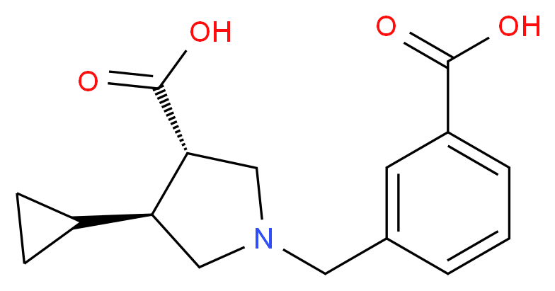 (3S*,4S*)-1-(3-carboxybenzyl)-4-cyclopropylpyrrolidine-3-carboxylic acid_分子结构_CAS_)