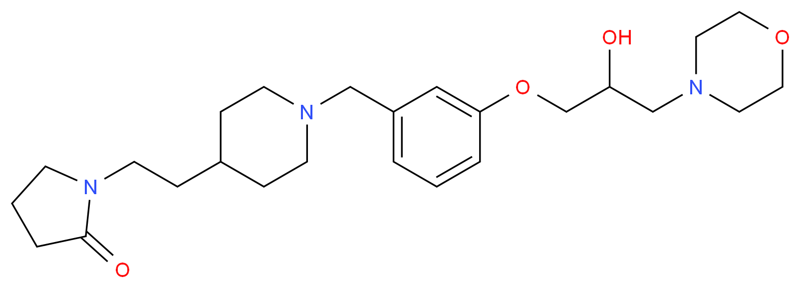 1-[2-(1-{3-[2-hydroxy-3-(4-morpholinyl)propoxy]benzyl}-4-piperidinyl)ethyl]-2-pyrrolidinone_分子结构_CAS_)