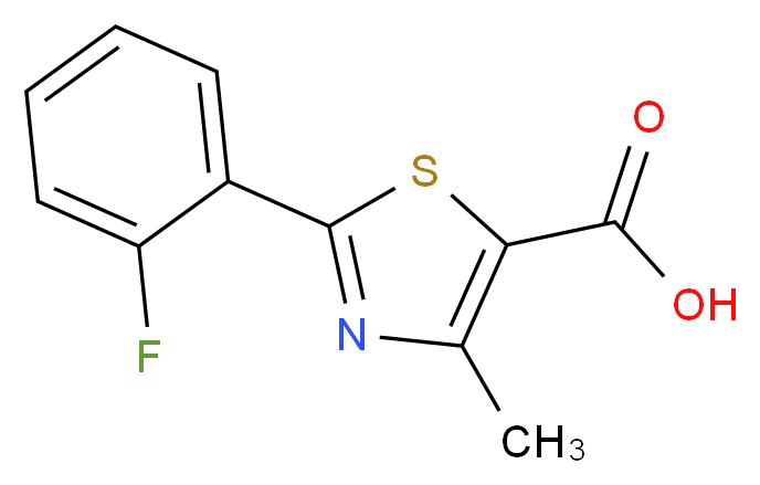 2-(2-fluorophenyl)-4-methyl-1,3-thiazole-5-carboxylic acid_分子结构_CAS_879070-37-8