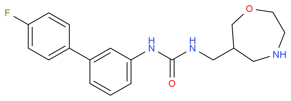 N-(4'-fluorobiphenyl-3-yl)-N'-(1,4-oxazepan-6-ylmethyl)urea_分子结构_CAS_)