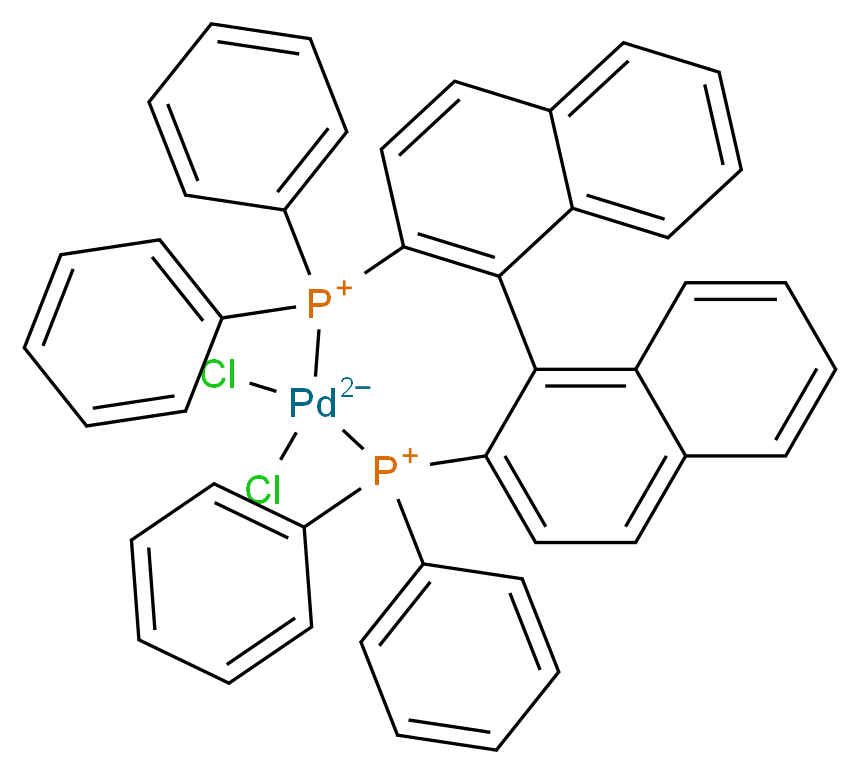 Dichloro[2,2'-bis(diphenylphosphino)-1,1'-binaphthyl]palladium(II)_分子结构_CAS_253157-79-8)