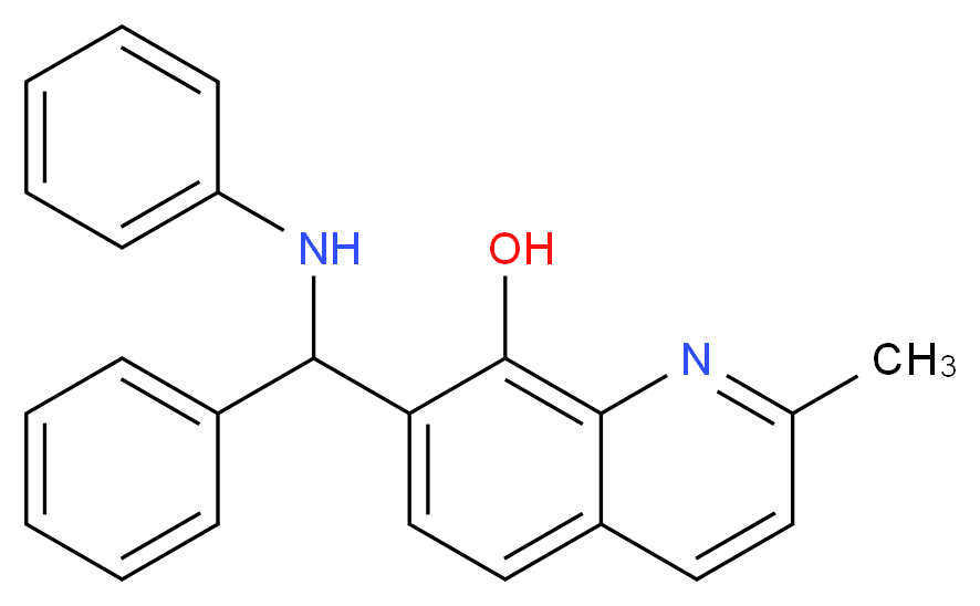 2-methyl-7-[phenyl(phenylamino)methyl]quinolin-8-ol_分子结构_CAS_6964-62-1