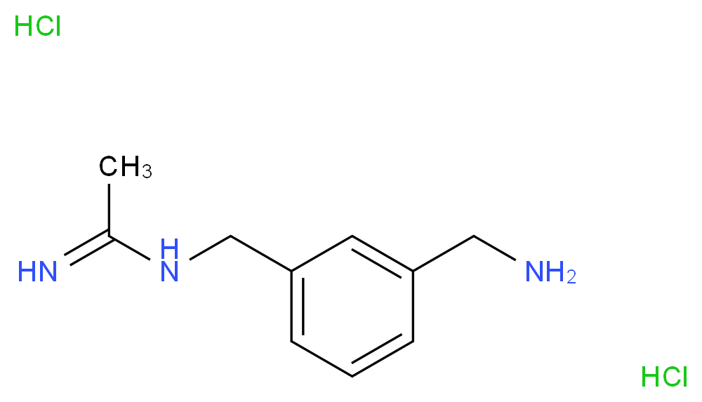 N-{[3-(aminomethyl)phenyl]methyl}ethanimidamide dihydrochloride_分子结构_CAS_214358-33-5