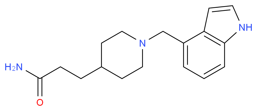 3-[1-(1H-indol-4-ylmethyl)piperidin-4-yl]propanamide_分子结构_CAS_)