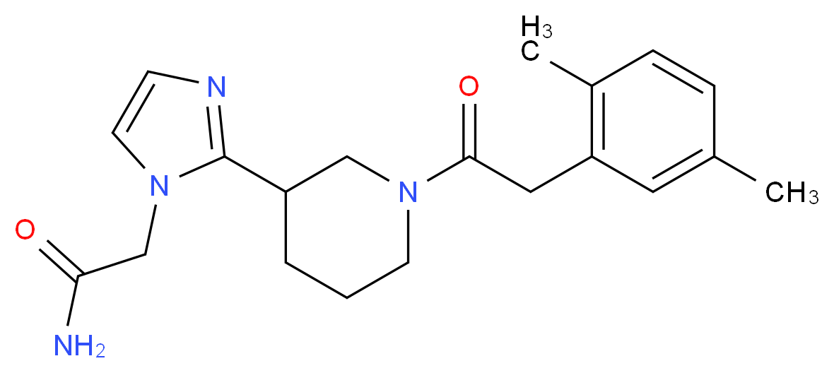 2-(2-{1-[(2,5-dimethylphenyl)acetyl]piperidin-3-yl}-1H-imidazol-1-yl)acetamide_分子结构_CAS_)
