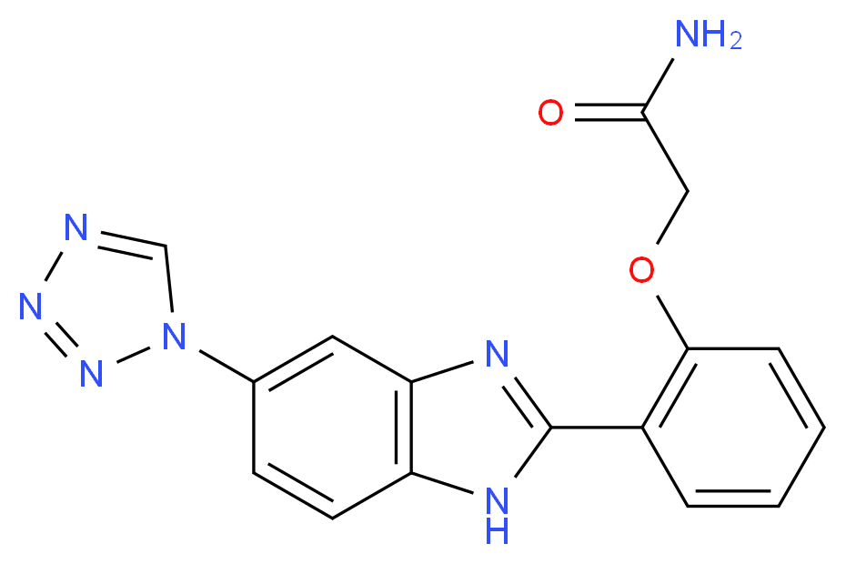 2-{2-[5-(1H-tetrazol-1-yl)-1H-benzimidazol-2-yl]phenoxy}acetamide_分子结构_CAS_)