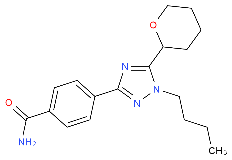 4-[1-butyl-5-(tetrahydro-2H-pyran-2-yl)-1H-1,2,4-triazol-3-yl]benzamide_分子结构_CAS_)