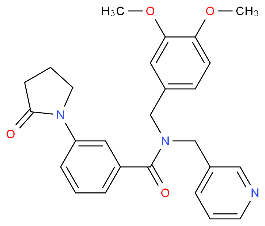 N-(3,4-dimethoxybenzyl)-3-(2-oxo-1-pyrrolidinyl)-N-(3-pyridinylmethyl)benzamide_分子结构_CAS_)