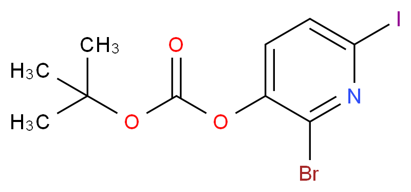 2-Bromo-6-iodopyridin-3-yl tert-butyl carbonate_分子结构_CAS_1087659-26-4)