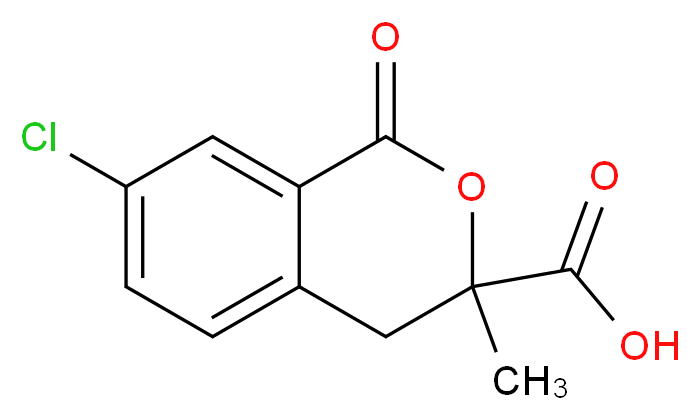 7-chloro-3-methyl-1-oxo-3,4-dihydro-1H-2-benzopyran-3-carboxylic acid_分子结构_CAS_42059-81-4