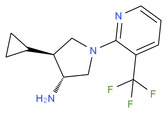 (3R*,4S*)-4-cyclopropyl-1-[3-(trifluoromethyl)-2-pyridinyl]-3-pyrrolidinamine_分子结构_CAS_)