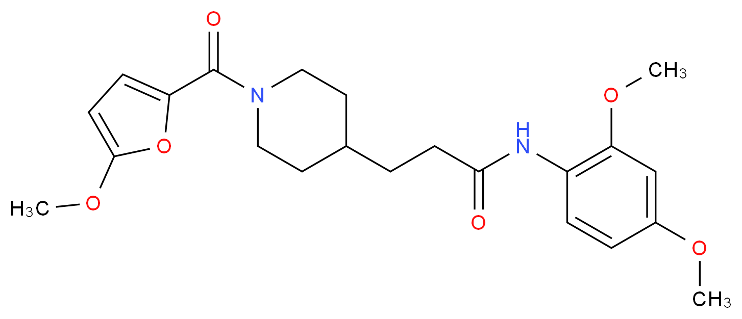 N-(2,4-dimethoxyphenyl)-3-[1-(5-methoxy-2-furoyl)-4-piperidinyl]propanamide_分子结构_CAS_)