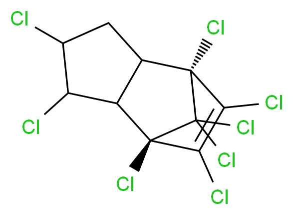 (1R,7R)-1,3,4,7,8,9,10,10-octachlorotricyclo[5.2.1.0<sup>2</sup>,<sup>6</sup>]dec-8-ene_分子结构_CAS_12789-03-6