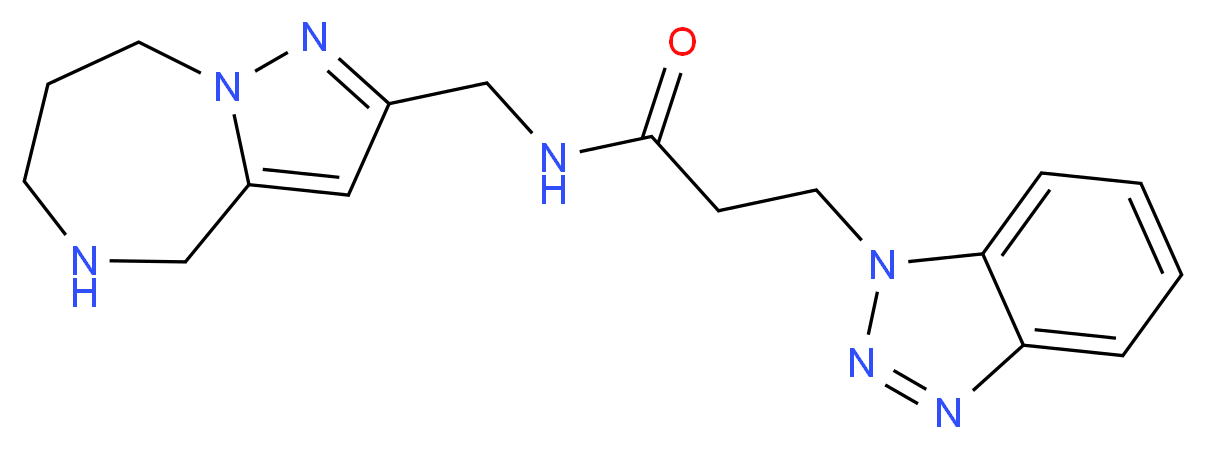 3-(1H-1,2,3-benzotriazol-1-yl)-N-(5,6,7,8-tetrahydro-4H-pyrazolo[1,5-a][1,4]diazepin-2-ylmethyl)propanamide_分子结构_CAS_)