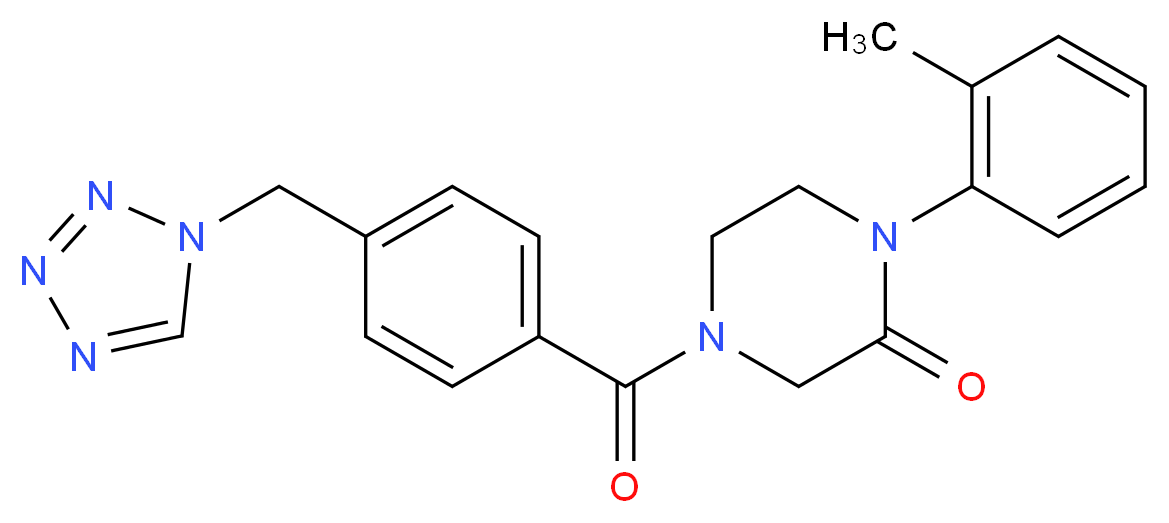 1-(2-methylphenyl)-4-[4-(1H-tetrazol-1-ylmethyl)benzoyl]-2-piperazinone_分子结构_CAS_)