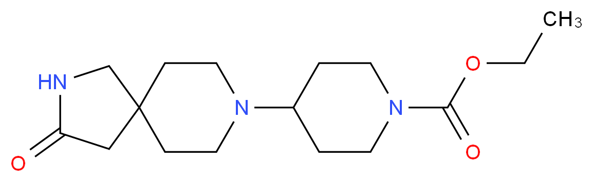 ethyl 4-(3-oxo-2,8-diazaspiro[4.5]dec-8-yl)piperidine-1-carboxylate_分子结构_CAS_)