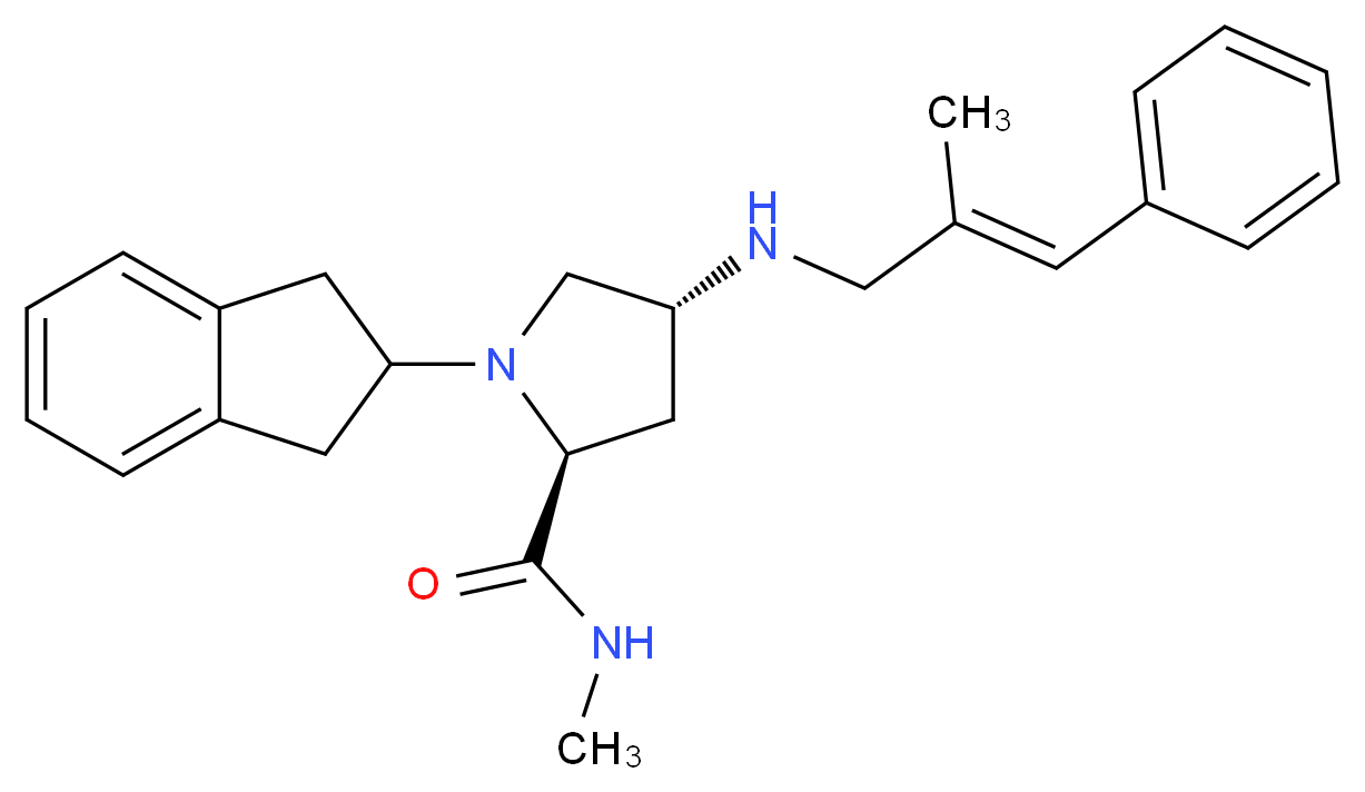 (4R)-1-(2,3-dihydro-1H-inden-2-yl)-N-methyl-4-{[(2E)-2-methyl-3-phenyl-2-propen-1-yl]amino}-L-prolinamide_分子结构_CAS_)