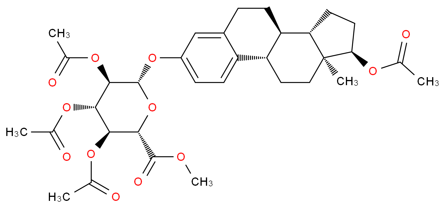 methyl (2S,3S,4S,5R,6S)-3,4,5-tris(acetyloxy)-6-{[(1S,10R,11S,14R,15S)-14-(acetyloxy)-15-methyltetracyclo[8.7.0.0<sup>2</sup>,<sup>7</sup>.0<sup>1</sup><sup>1</sup>,<sup>1</sup><sup>5</sup>]heptadeca-2,4,6-trien-5-yl]oxy}oxane-2-carboxylate_分子结构_CAS_59495-70-4