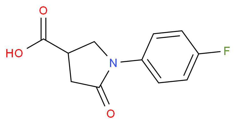 1-(4-fluorophenyl)-5-oxopyrrolidine-3-carboxylic acid_分子结构_CAS_56617-43-7