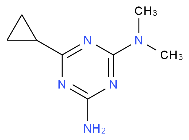 6-cyclopropyl-N,N-dimethyl-1,3,5-triazine-2,4-diamine_分子结构_CAS_634165-96-1)