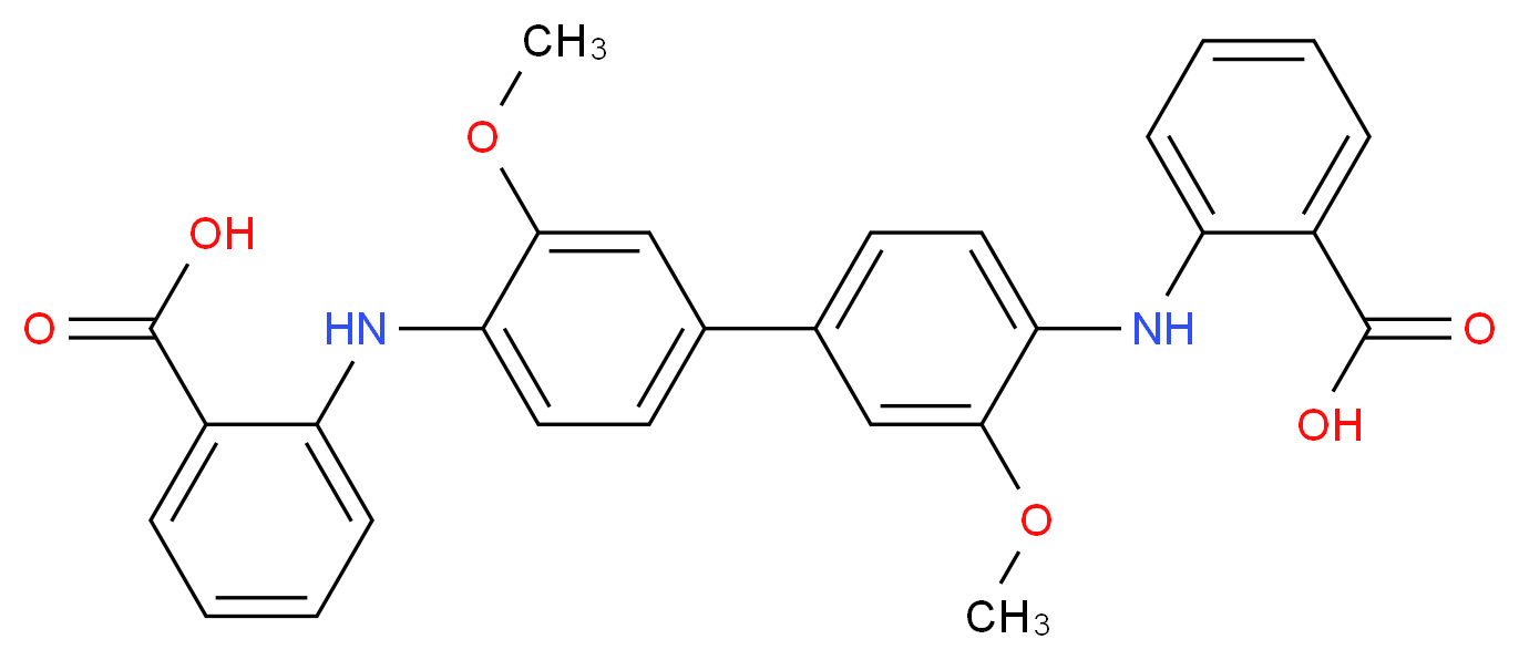 N,N'-bis(o-CARBOXYPHENYL)-o-DIANISIDINE_分子结构_CAS_52962-95-5)
