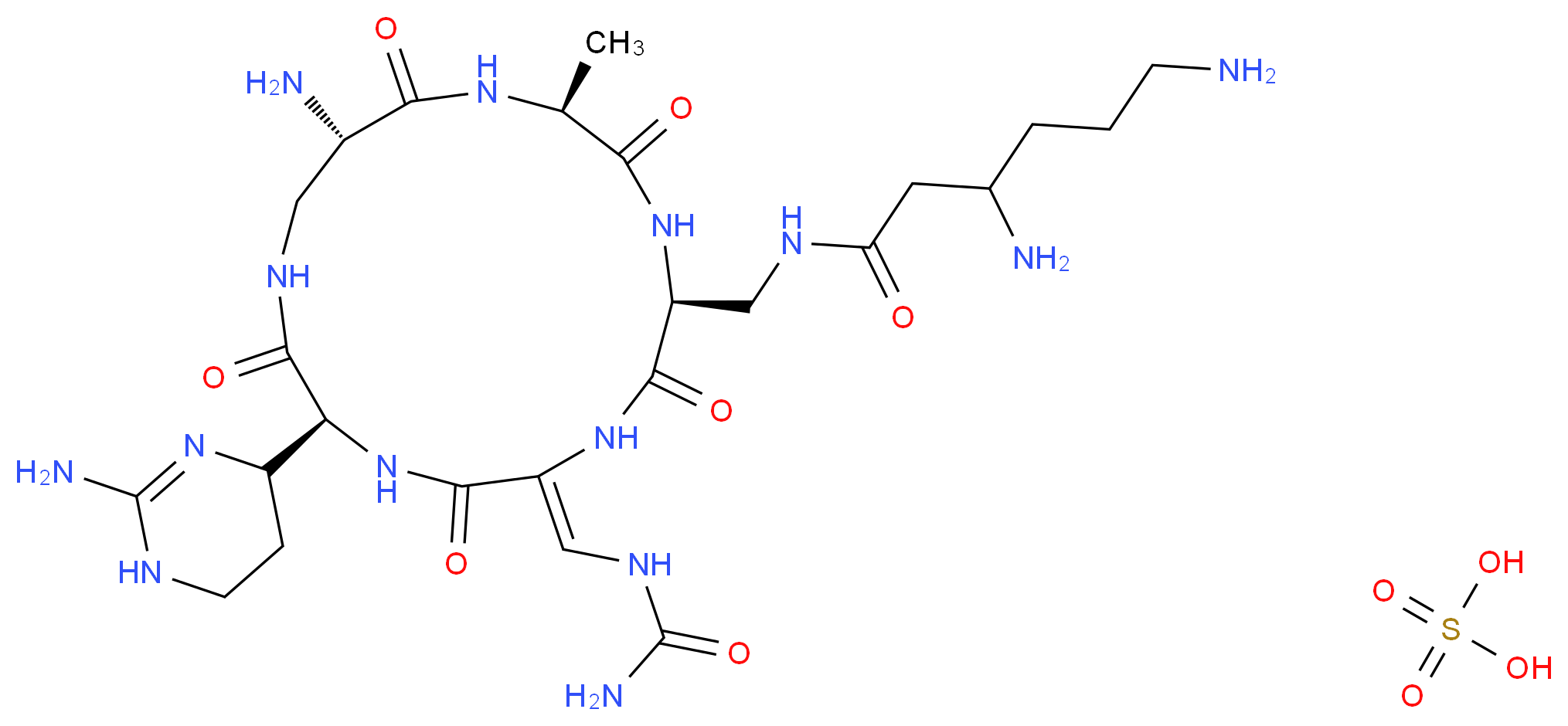 Capreomycin Sulfate_分子结构_CAS_1405-37-4)