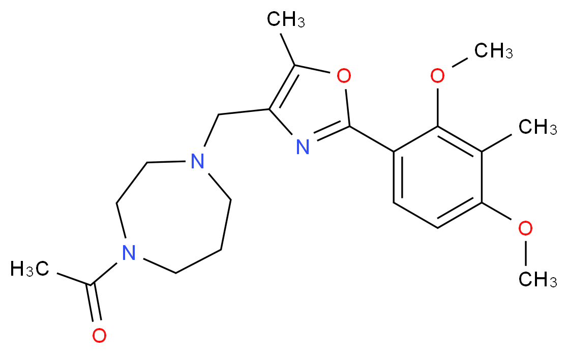 1-acetyl-4-{[2-(2,4-dimethoxy-3-methylphenyl)-5-methyl-1,3-oxazol-4-yl]methyl}-1,4-diazepane_分子结构_CAS_)