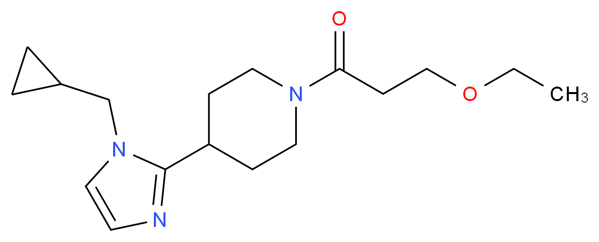4-[1-(cyclopropylmethyl)-1H-imidazol-2-yl]-1-(3-ethoxypropanoyl)piperidine_分子结构_CAS_)