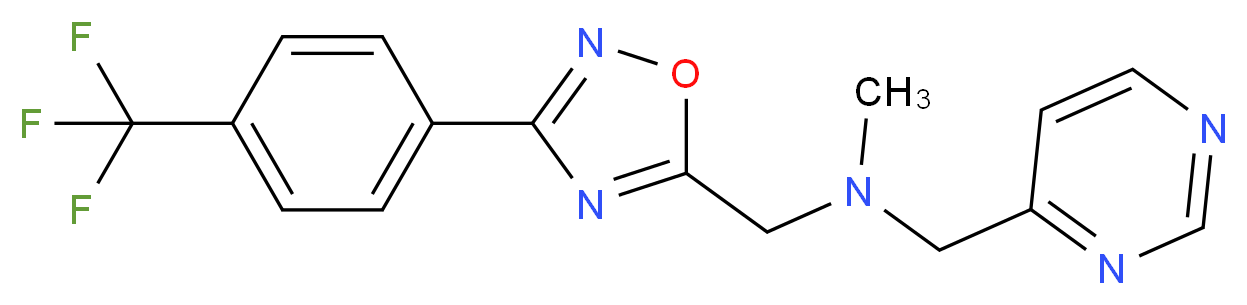 N-methyl-1-(4-pyrimidinyl)-N-({3-[4-(trifluoromethyl)phenyl]-1,2,4-oxadiazol-5-yl}methyl)methanamine_分子结构_CAS_)