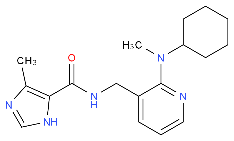 N-({2-[cyclohexyl(methyl)amino]pyridin-3-yl}methyl)-4-methyl-1H-imidazole-5-carboxamide_分子结构_CAS_)