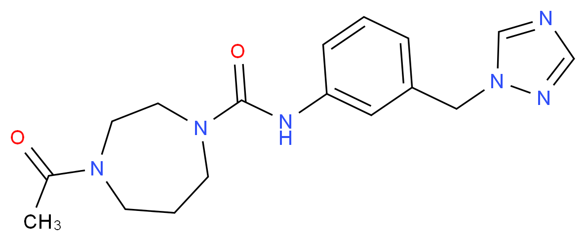 4-acetyl-N-[3-(1H-1,2,4-triazol-1-ylmethyl)phenyl]-1,4-diazepane-1-carboxamide_分子结构_CAS_)