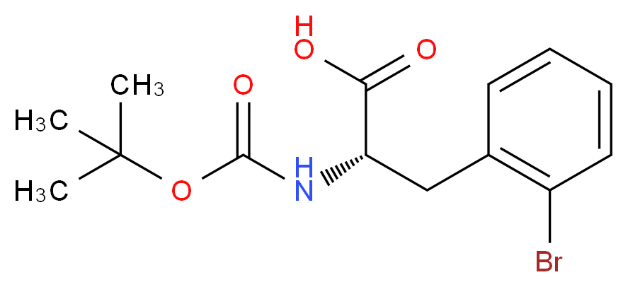 (2S)-3-(2-bromophenyl)-2-{[(tert-butoxy)carbonyl]amino}propanoic acid_分子结构_CAS_261360-76-3